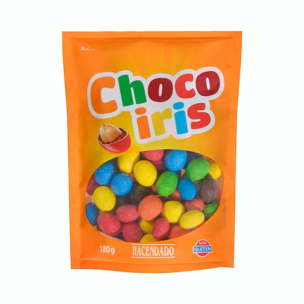 Cacahuetes Chocoiris Hacendado bañados de chocolate con leche coloreados