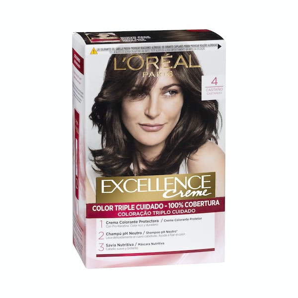 Coloración permanente L'Oréal 4 castaño