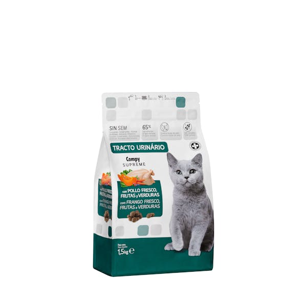 Comida gato tracto urinário Supreme Compy con pollo fresco, frutas y verduras