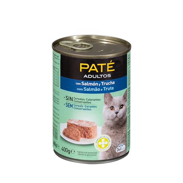 Paté gato adulto Delikuit con salmón y trucha