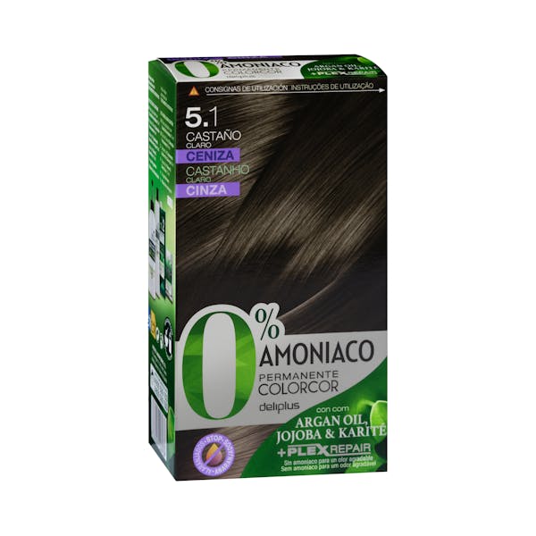 Coloración permanente 5.1 castaño claro ceniza Deliplus 0% amoníaco