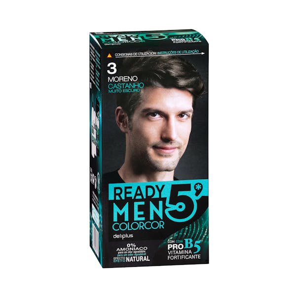 Tinte cabello hombre 3 moreno Deliplus 0% amoníaco